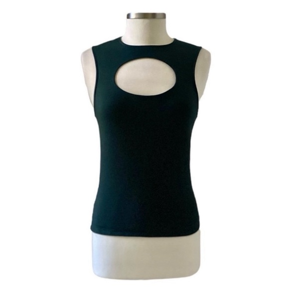 Express Forest Green Sleeveless Cutout Front Top Size Medium - Picture 5 of 8